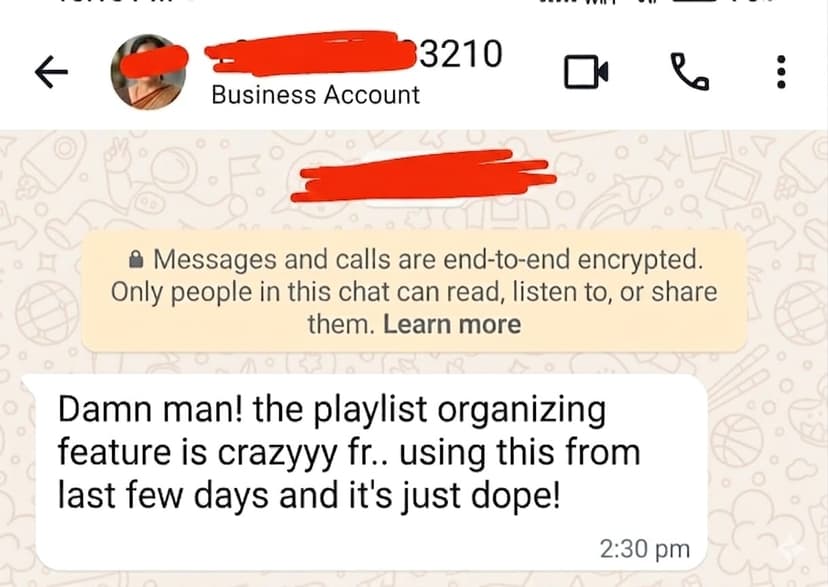 WhatsApp review from Kavita S.