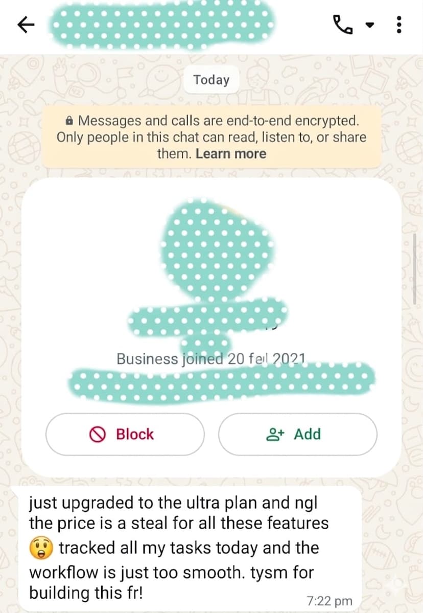 WhatsApp review from Rahul S.