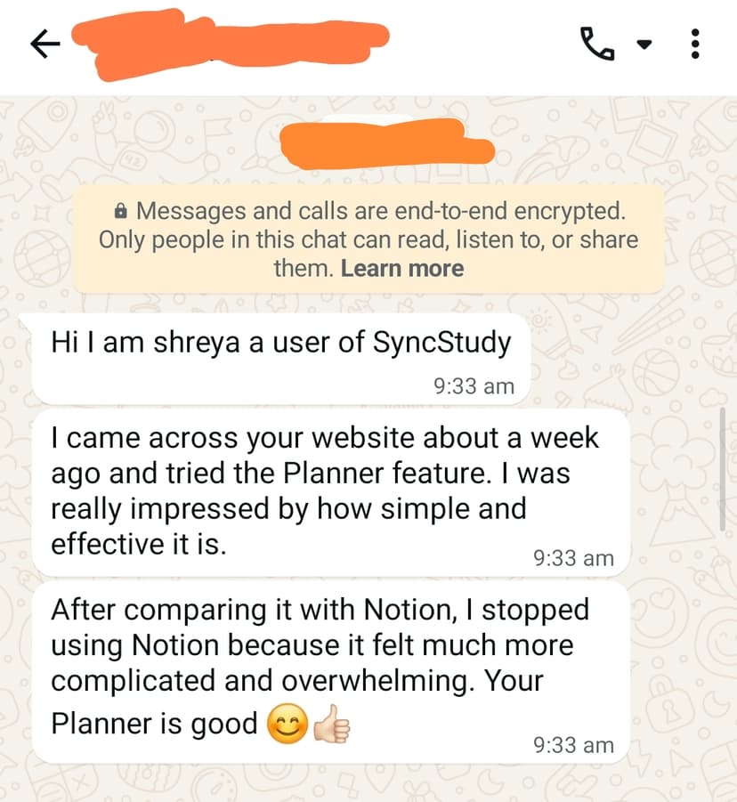 WhatsApp review from Sneha R.